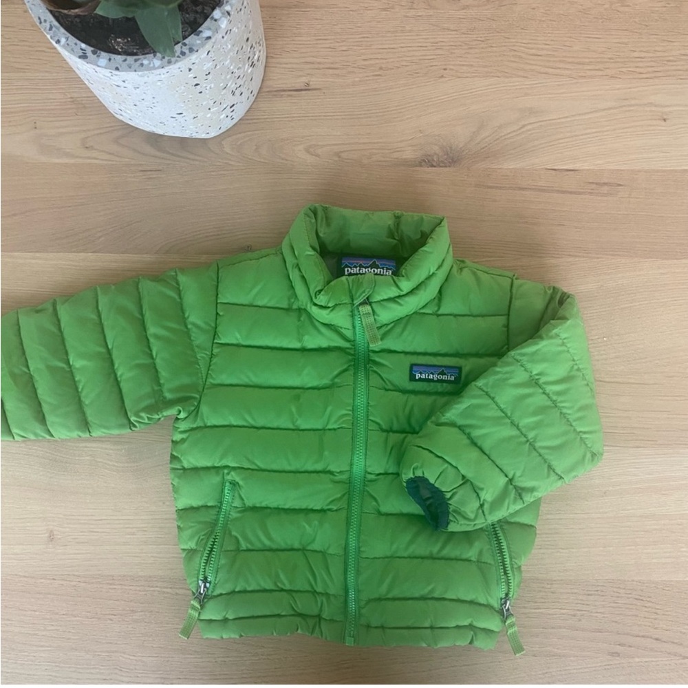 Green Patagonia puffer jacket